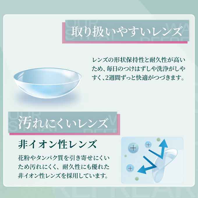 クリアレンズ 2週間 2weekリフレアUV (1箱6枚入) 度あり コンタクトレンズ 無色 透明 14.0mm ソフトコンタクトレンズ