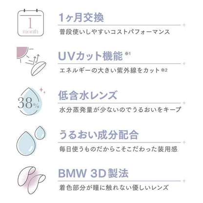 (1箱2枚入)カラコン 1ヶ月 エンジェルカラー バンビシリーズ マンスリー 度なし 度あり カラーコンタクトレンズ ワンデー 益若つばさ 14.5mm