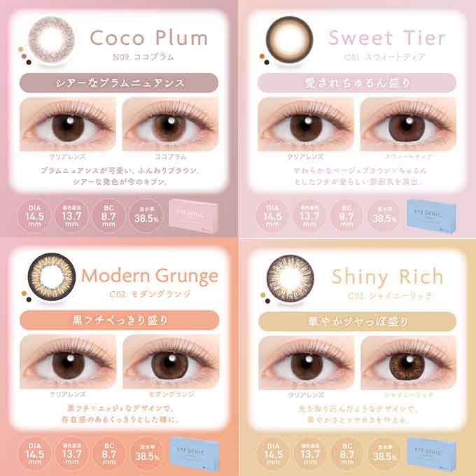 カラコン 1ヶ月交換 度なし アイジェニック バイ エバーカラー (1箱2枚入) ナチュラル系 カラーコンタクトレンズ 1month マンスリー 新木優子 14.5mm 長期装用