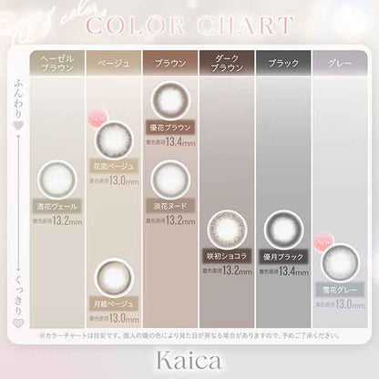 (1箱10枚入)カラコン ワンデー カイカ 1day 度あり 度なし kaica 14.2mm カラーコンタクトレンズ 沢尻エリカ