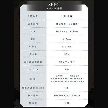 (1箱10枚入) カラコン リルムーン0.03ZEROシリーズ ワンデー  度あり 度なし  UVカット 14.2mm 14.0mm カラーコンタクトレンズ LILMOON 南部桃伽 水光レンズ