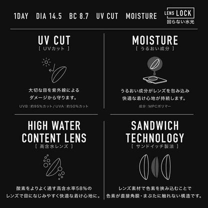 (1箱10枚入)カラコン 1day アザー ワンデー 度なし 度あり 水光レンズ 回らない水光カラコン ギャル aeapa 高含水