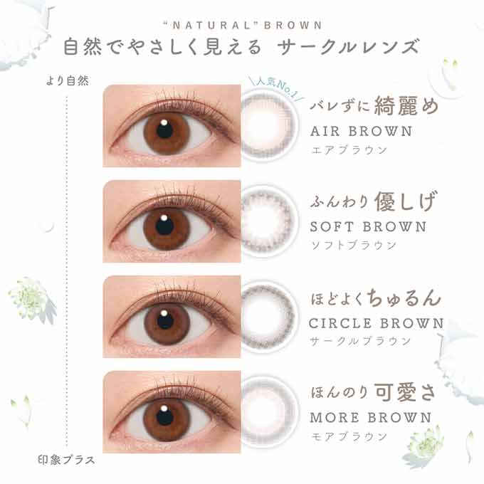 カラコン 1day ピュアリティ byダイヤ サークル(1箱10枚入)度なし 度あり カラーコンタクト 14.0mm ブラウン ワンデー　川津明日香