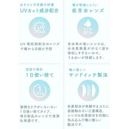 (1箱24枚入)カラコン 1day ラムリエ度なし 度あり カラーコンタクト 14.2mm　佐藤ノア