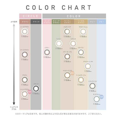 カラコン 1day レヴィア ワンデー サークル ReVIA(1箱10枚)度あり 度なし カラーコンタクトレンズ 14.1mm ワンデー ナチュラル　ローラ