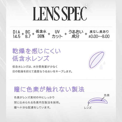 (1箱2枚入)カラコン 1ヶ月 RIARIA 1month リアリア 度あり 度なし カラーコンタクト 水光カラコン 米澤りあ 回らない水光カラコン